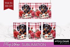 Valentine Dog Mug Wrap - Valentines Day Mug PNG Sublimation Product Image 1