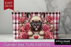 Valentine Dog Cosmetic Bag - Valentines Day Makeup Bag PNG Product Image 1