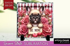 Valentine Dog Slate PNG - Valentines Day Square Slate Product Image 1