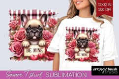 Valentine Dog Square Tshirt Background - Valentines Day PNG Product Image 1