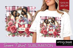 Valentine Dog Square Tshirt Background - Valentines Day PNG Product Image 1