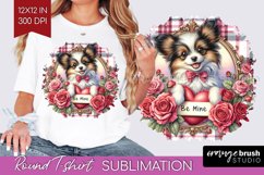 Valentine Dog Round Tshirt Background - Valentines Day PNG Product Image 1