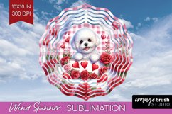 Valentine Dog Wind Spinner Sublimation PNG - Valentines Day Product Image 1