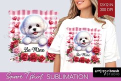 Valentine Dog Square Tshirt Background - Valentines Day PNG Product Image 1