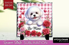 Valentine Dog Slate PNG - Valentines Day Square Slate Product Image 1
