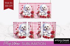 Valentine Dog Mug Wrap - Valentines Day Mug PNG Sublimation Product Image 1