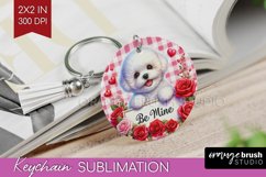 Valentine Dog Keychain PNG - Valentines Day Keychain Product Image 1