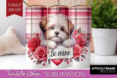Valentine Dog Tumbler Wrap - Valentines Day Tumbler PNG Product Image 1