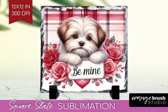 Valentine Dog Slate PNG - Valentines Day Square Slate Product Image 1