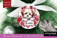 Valentine Dog Ornament PNG - Valentines Day PNG Sublimation Product Image 1