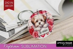 Valentine Dog Keychain PNG - Valentines Day Keychain Product Image 1