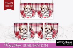Valentine Dog Mug Wrap - Valentines Day Mug PNG Sublimation Product Image 1