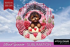 Valentine Dog Wind Spinner Sublimation PNG - Valentines Day Product Image 1