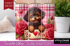Valentine Dog Tumbler Wrap - Valentines Day Tumbler PNG Product Image 1