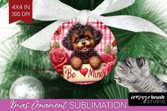 Valentine Dog Ornament PNG - Valentines Day PNG Sublimation Product Image 1
