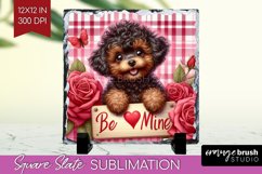 Valentine Dog Slate PNG - Valentines Day Square Slate Product Image 1