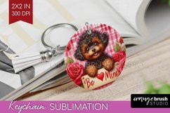 Valentine Dog Keychain PNG - Valentines Day Keychain Product Image 1