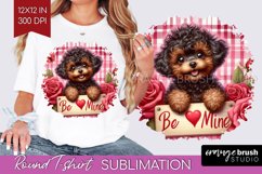 Valentine Dog Round Tshirt Background - Valentines Day PNG Product Image 1
