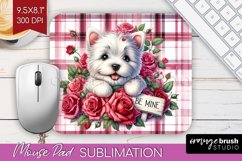 Valentine Dog Mouse Pad Sublimation - Valentines Day PNG Product Image 1