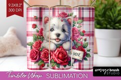 Valentine Dog Tumbler Wrap - Valentines Day Tumbler PNG Product Image 1
