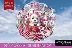 Valentine Dog Wind Spinner Sublimation PNG - Valentines Day Product Image 1