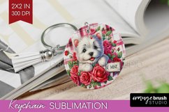 Valentine Dog Keychain PNG - Valentines Day Keychain Product Image 1