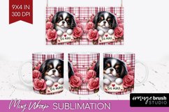 Valentine Dog Mug Wrap - Valentines Day Mug PNG Sublimation Product Image 1