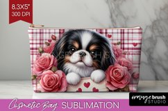 Valentine Dog Cosmetic Bag - Valentines Day Makeup Bag PNG Product Image 1