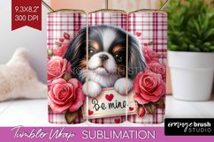 Valentine Dog Tumbler Wrap - Valentines Day Tumbler PNG Product Image 1