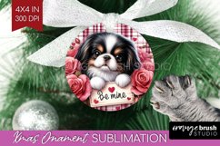 Valentine Dog Ornament PNG - Valentines Day PNG Sublimation Product Image 1