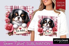 Valentine Dog Square Tshirt Background - Valentines Day PNG Product Image 1