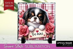 Valentine Dog Slate PNG - Valentines Day Square Slate Product Image 1