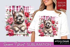Valentine Dog Square Tshirt Background - Valentines Day PNG Product Image 1