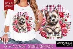 Valentine Dog Round Tshirt Background - Valentines Day PNG Product Image 1