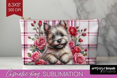 Valentine Dog Cosmetic Bag - Valentines Day Makeup Bag PNG Product Image 1