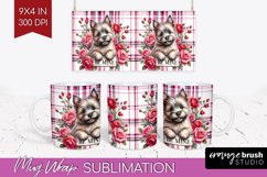Valentine Dog Mug Wrap - Valentines Day Mug PNG Sublimation Product Image 1