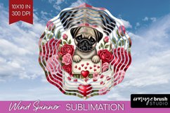 Valentine Dog Wind Spinner Sublimation PNG - Valentines Day Product Image 1