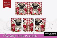 Valentine Dog Mug Wrap - Valentines Day Mug PNG Sublimation Product Image 1