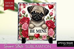 Valentine Dog Slate PNG - Valentines Day Square Slate Product Image 1