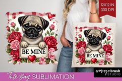 Valentine Dog Tote Bag - Valentines Day Tote Bag PNG Product Image 1