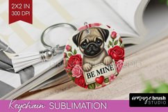 Valentine Dog Keychain PNG - Valentines Day Keychain Product Image 1