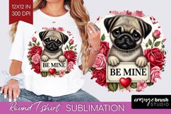 Valentine Dog Round Tshirt Background - Valentines Day PNG Product Image 1