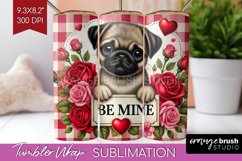 Valentine Dog Tumbler Wrap - Valentines Day Tumbler PNG Product Image 1