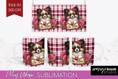 Valentine Dog Mug Wrap - Valentines Day Mug PNG Sublimation Product Image 1