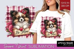 Valentine Dog Square Tshirt Background - Valentines Day PNG Product Image 1
