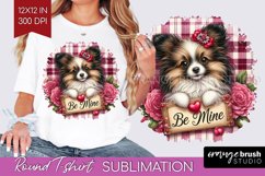 Valentine Dog Round Tshirt Background - Valentines Day PNG Product Image 1
