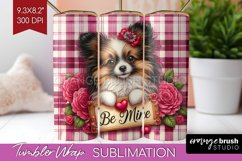 Valentine Dog Tumbler Wrap - Valentines Day Tumbler PNG Product Image 1