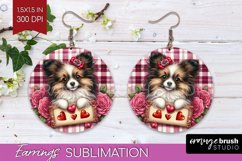 Valentine Dog Round Earrings - Valentines Day PNG Product Image 1
