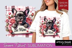 Valentine Dog Square Tshirt Background - Valentines Day PNG Product Image 1