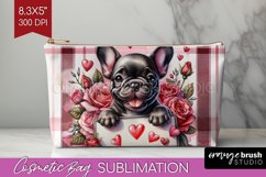 Valentine Dog Cosmetic Bag - Valentines Day Makeup Bag PNG Product Image 1